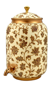 Enamel Printed Traditional Copper Hydration Pot Premium Water Storage Dispenser with Controlled Flow Outlet for Home Dining Use - Product Image 3