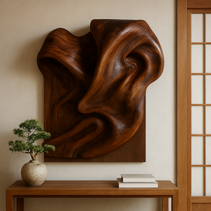 Sculpture murale en bois faite à la main dans un style Art déco unique, décoration sculptée pour anniversaire, pour la fête de l'inauguration de la maison, les festivals de Diwali - Product Image 4