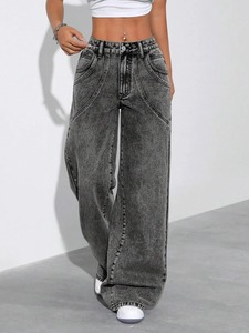 Women's <b>Boot</b> Cut Cotton Jeans Metallic Denim Rhinestone Coated Black Evening Party Fashion Forward - Product Image 1