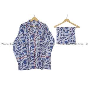 Conjunto de pijama floral para mujer, ropa de dormir de algodón, pantalones de pijama para mujer, camisa de manga larga, conjunto de pijama a juego - Product Image 2