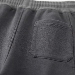 Shorts en coton pour hommes, couleur unie, avec cordon de serrage, décontractés, style Bermuda, respirants, tricotés, coupe ample, taille mi-haute, streetwear - Product Image 3