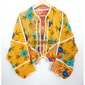 Vêtement artisanal unisexe 100% coton, patchwork matelassé, imprimé bohème vintage, écologique, respirant, col mandarin, automne-hiver - Product Image 1