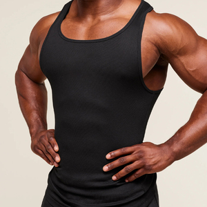 Camiseta sin mangas de algodón acanalado premium para hombre, ajuste slim, para entrenamiento, camiseta muscular sin mangas, chaleco deportivo de verano, de secado rápido, personalizable - Product Image 5