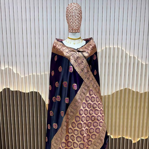 ผ้าไหมอันมอล ลิชิ บานารัส ลายจารี บุตติ ขอบสวยงาม ดีไซน์พาลลูสวยงาม เหมาะสำหรับงานแต่งงาน งานเลี้ยง ร.ด.เอ.เอ.เอ. ออกส่งทุกฤดู - Product Image 6