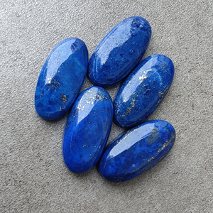 Lapis-lazuli naturel, grand cabochon ovale à dos plat, pierre précieuse calibrée en vrac, disponible en toutes tailles - Product Image 5