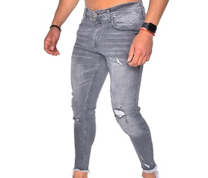 กางเกงผ้ายีนส์แนวสตรีทของผู้ชายกางเกงแฟชั่นสไตล์ลำลองไม่ซ้ำใครออกแบบโลโก้ได้ตามต้องการ - Product Image 1