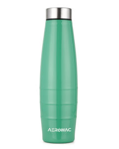 Mint Green Stainless Steel Water Bottle Vacuum Insulated Leak Proof Flask Contoured Metal <b>Drinkware</b> Silver Cap Travel Gym - Product Image 3