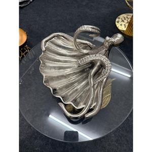 Cuenco de concha de pulpo ecológico de aluminio con acabado plateado personalizado, bandeja de vieiras, asas de tentáculo, centro de mesa de Hotel para fiestas WB Inc - Product Image 6