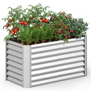 Fioriera Rialzata in Acciaio Zincato 4x2x2 Piedi per Orto Esterno, Ideale per Verdure, Erbe e Fiori - Edifici da Giardino - Product Image 1