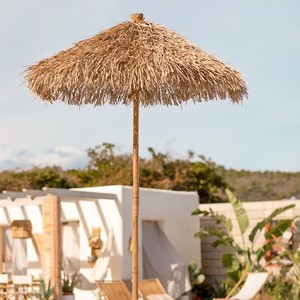Sombrilla de Hojas de Palma Estilo Boho para Verano, con Base de Bambú, Decoración para Patio, Soporte de Bambú para Sombrilla, para Muebles de Playa y Resort - Product Image 6