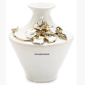 Venta Directa de Fábrica, Florero Decorativo de Aluminio con Forma Redonda, Plateado y Dorado - Product Image 4