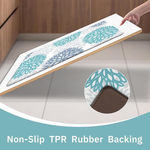 Set di 2 Tappetini da Cucina Teal Anti-Fatica con Memoria di Forma, Antiscivolo e Impermeabili per il Massimo Comfort - Product Image 1