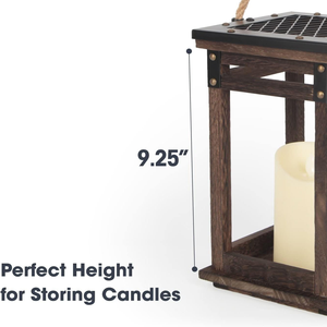 Farol de Madera Cuadrado de Estilo Vintage con Asa de Cuerda, Farol de Vela Rústico y Ecológico para Decoraciones de Ramadán MULTI CRAFT - Product Image 2