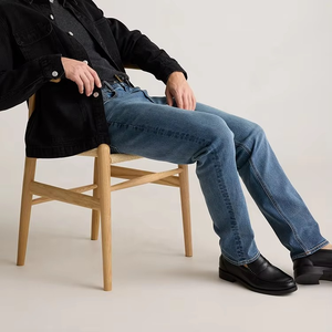 Factory Direct Sales Straight Denim <b>Trousers</b> Custom <b>Light</b> Wash Men Denim Jeans - Product Image 3