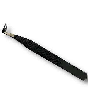 Pinzas de Precisión para Pestañas de Acero Inoxidable con Punta Dentada en Color Negro y Dorado para Uso Estético - Product Image 3