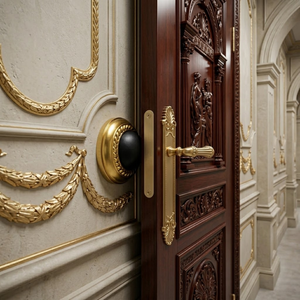 ชุดอุปกรณ์ประตูทองเหลืองแท้เคลือบผิวโบราณอย่างสวยงาม |   ตัวกันกระแทกประตู, ตะขอ, ตัวล็อคสำหรับเด็ก และอุปกรณ์ประตูคุณภาพพรีเมียมที่ทนทาน - Product Image 4