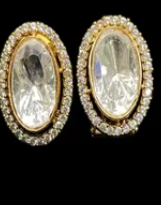 Boucles d'oreilles brillantes de beauté Boucles d'oreilles ovales à lueur Boucles d'oreilles élégantes pour femmes pour vêtements de fête Accessoires de mode pour cadeaux - Product Image 2