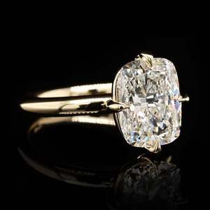 Bague de Fiançailles et de Mariage Solitaire de Luxe en Or 10K 14K 18K avec Diamant VVS de 3 carats Taille Coussin, Certifié IGI, Cultivé en Laboratoire, Vente en Gros, Modèle Boussole - Product Image 2
