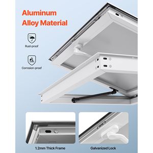 Finestra di Servizio in Lega di Alluminio 53x33 Pollici, Finestra per Food Truck con Angolo di Apertura di 85 Gradi - Product Image 5