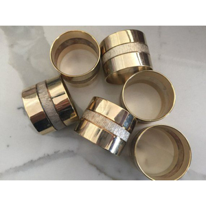 Anillo de Servilleta de Latón Ecológico de Lujo, Diseño Cuadrado Orgánico Moderno, Personalizable, Decoración de Mesa para Bodas, Hoteles y Restaurantes - Product Image 5