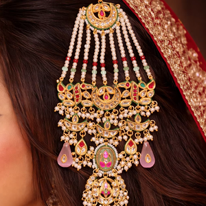 Royal Head Ethnic Style Zinc Alloy Adjustable <b>Hair</b> Chain for Women-<b>Wedding</b> Bridal & Valentine's Day Occasions - Product Image 1