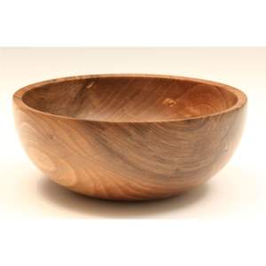 Bol à salade en bois de manguier fait main avec incrustation émaillée blanche, bol de service décoratif en bois de qualité alimentaire pour fruits, collations et bonbons - Product Image 3