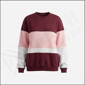 High Quality Fleece Cotton Oversized Drop Shoulder Pullover Sweatshirt Women Hoodies Custom <b>Cropped</b> Crewneck Sweatshirt Women - Product Image 2