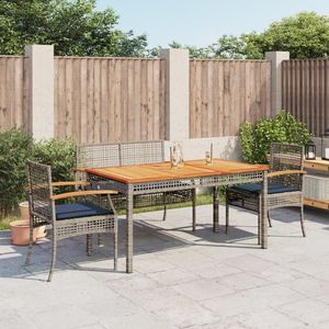 Ensemble de 4 tables de salle à manger en rotin PE gris pour patio, ensembles de jardin de taille moyenne - Product Image 1