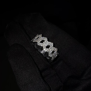 Luxury 925 Sterling <b>Silver</b> Moissanite Diamond <b>Ring</b> Hip Hop <b>Eternity</b> Band Jewelry with Sparkling Fashion Statement Design - Product Image 4