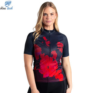 Maillot de cyclisme personnalisé OEM pour femme, manches longues, motif floral, séchage rapide, écologique, anti-humidité, pour la route - Product Image 5