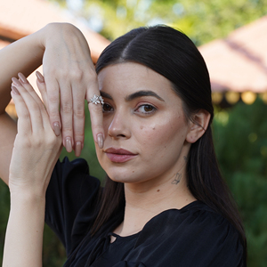 Anillo de Diamantes de Lujo en Plata de Ley 925 con Diseño Floral de Doble Flor y Piedras con Corte Baguette, Joyería Fina para Mujer - Product Image 6