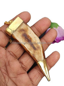 Collier pendentif en os de buffle véritable naturel 100% Bijoux en corne de buffle faits à la main d'Inde - Product Image 3