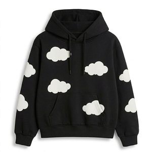 Heavyweight Oversized Cotton Fleece Hoodie for Women Cotton Hooded Long Sleeved <b>Pullover</b> Hoodies for <b>Men</b> and Women - Product Image 1