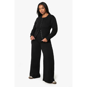 Conjunto deportivo de algodón de dos piezas para mujer, otoño invierno, pantalones deportivos apilados. - Product Image 1