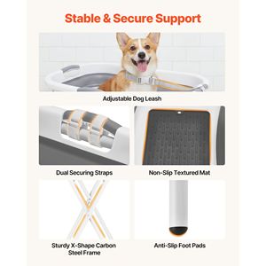 Estación de Baño y Aseo Plegable 2 en 1 para Mascotas, Ahorra Espacio, Bañera Elevada para Perros con Funciones Integradas - Product Image 3