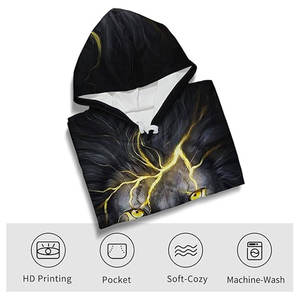 Sudadera con Capucha de León, Diseño 3D, con Bolsillo, Unisex, Estilo Urbano, Gráfico de Safari, Estampado de Rey de la Selva - Product Image 3