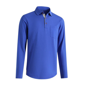 Camisa de Manga Larga para Hombre, Cuello Casual, Lona Sólida, Poliéster/Algodón, Estilo Clásico, Ajustada, Transpirable, Antiarrugas - Product Image 1