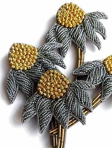 Luxury Hand Embroidered Beaded Brooch Pin for <b>Women</b> <b>Jackets</b> Dresses and Bags - Product Image 6