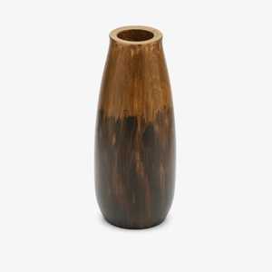 Vase à fleurs rond en bois artisanal moderne, petit support de table en bois massif, conteneur minimaliste pour fleurs séchées, décoration - Product Image 4