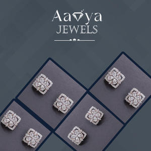 Boucles d'oreilles modernes en diamant, bijoux de luxe en or pour femmes, boucles d'oreilles éthiques, boucles d'oreilles de mariée, bijoux de laboratoire. - Product Image 3
