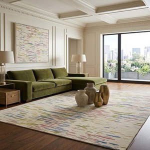 Tapis moderne abstrait multicolore, tapis en laine tufté à la main, style artistique contemporain, pour salon, chambre à coucher, accent décoratif au sol - Product Image 5