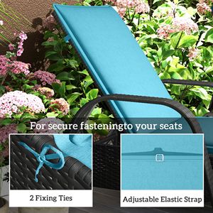 Set di 2 Cuscini Pieghevoli UPF50+ 200gsm 122x58cm Azzurro Chiaro per Chaise Longue da Esterno - Product Image 6