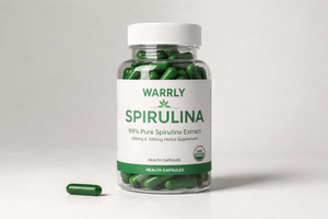 WARRLY Spiruline Extrait Herbal Séché à l'Air Chaud en Capsules 500mg 1000mg 99% Pur Qualité Alimentaire Contenant en Verre Gujarati - Product Image 6