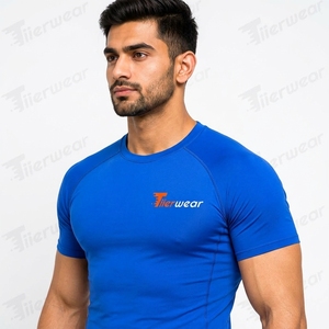 Wholesale <b>Men's</b> Quick Dry Fitness <b>Compression</b> <b>Shirt</b> Polyester Tights Bodybuilding Breathable Muscle <b>Compression</b> <b>Shirt</b> for <b>Men</b> - Product Image 5
