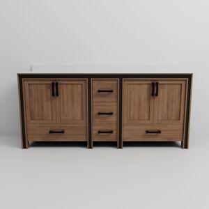 Mobile bagno doppio in legno rustico effetto fienile 80 pollici Larghezza X 22 Pollici Vasca Profonda con Piano in Marmo Coltivato, Profondità 22 Pollici - Product Image 6