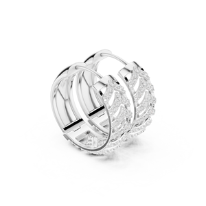 Pendientes de Aro Bali con Circonitas y Diseño de Estrella en Plata de Ley 925, Joyería Glamurosa y Moderna para Mujer - Product Image 4
