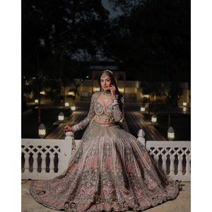 ออกแบบมือไข่มุกทำงาน lehenga choli เครื่องประดับอื่นๆชาติพันธุ์ - Product Image 1