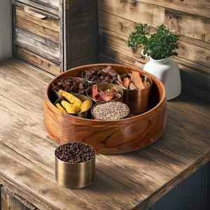 Masala <b>Box</b> For Kitchen <b>Spice</b> <b>Box</b> Storage/Organizers Petti For Kitchen Wooden Stainless Steel Masala <b>Box</b> with 7 Jars Container - Product Image 6