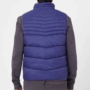 Chaleco Acolchado para Hombre en Azul Marino con Contraste, de Poliéster, Dos Tonos, Sin Mangas, con Cuello, Resistente al Viento, Duradero y Cálido, Venta al Por Mayor - Product Image 2