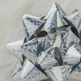 Cintas de Regalo con Lazo de Estrella Personalizadas, Satén de Doble Cara, Poliéster Tejido, Papel Metálico Plateado Impreso, Decoración Navideña - Product Image 3